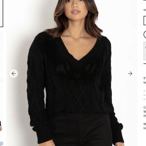 Blackmilk Black Cable Knit Sweater